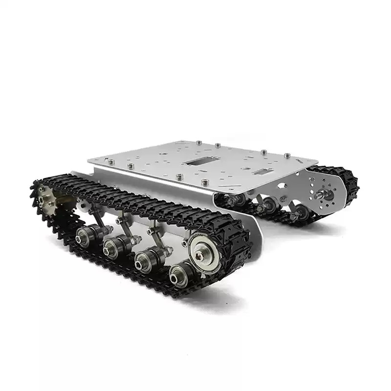 Casis Robot Tangki Perayap Penyerap Kejutan Semua Logam